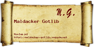 Maldacker Gotlib névjegykártya